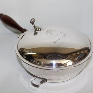 Vtg 1940s Sheffield co. Silverplate Silent Butler Table Crumber & Lucite Brush